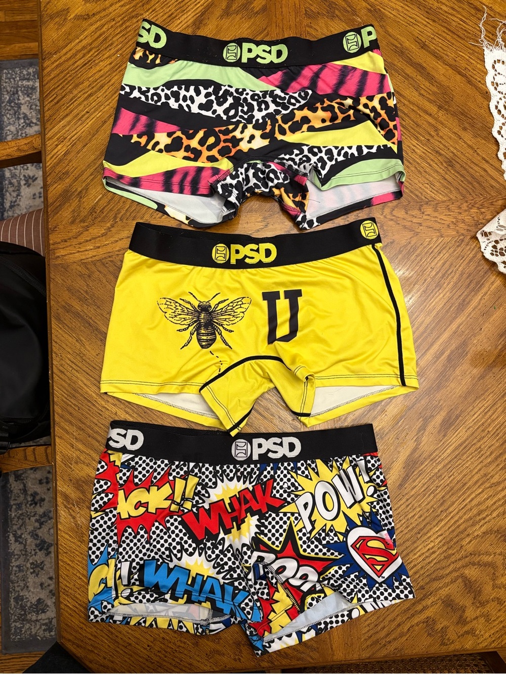PSD Women’s shorts *bundle*- Yellow Bee + Comic + Neon Leopard Set